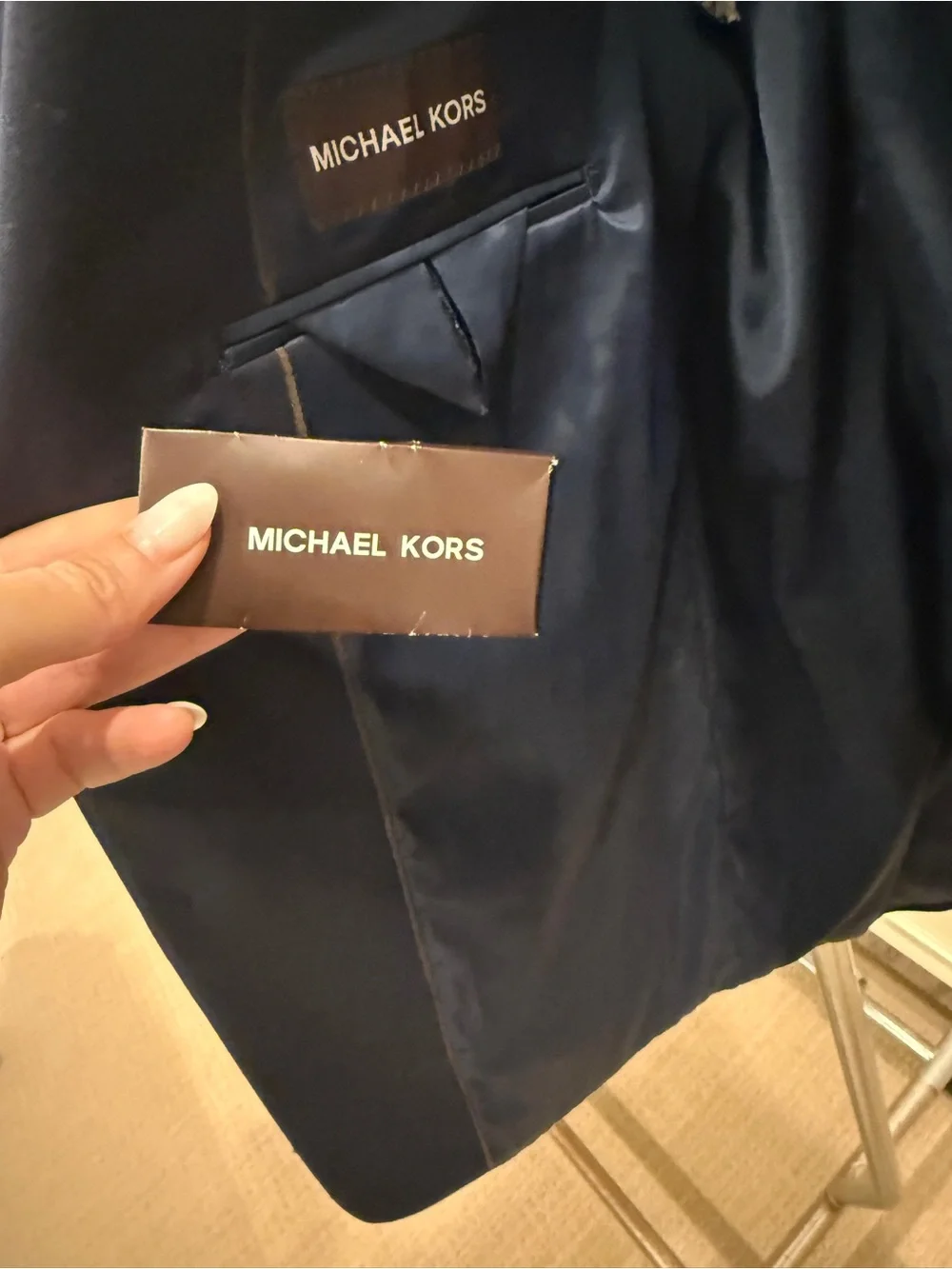 Michael Kors Navy Single-Breasted Boys 18R Blazer